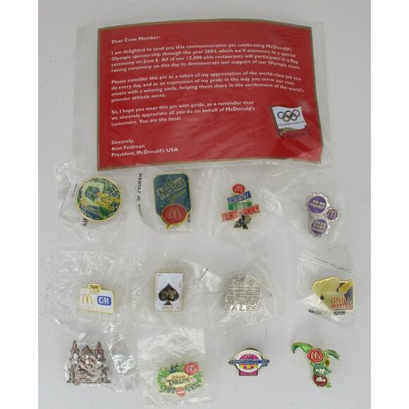 13 McDonald's Lapel Pins Advertising Lot No Duplicates Bugs Life, All Star Team+ - Picture 1 of 4